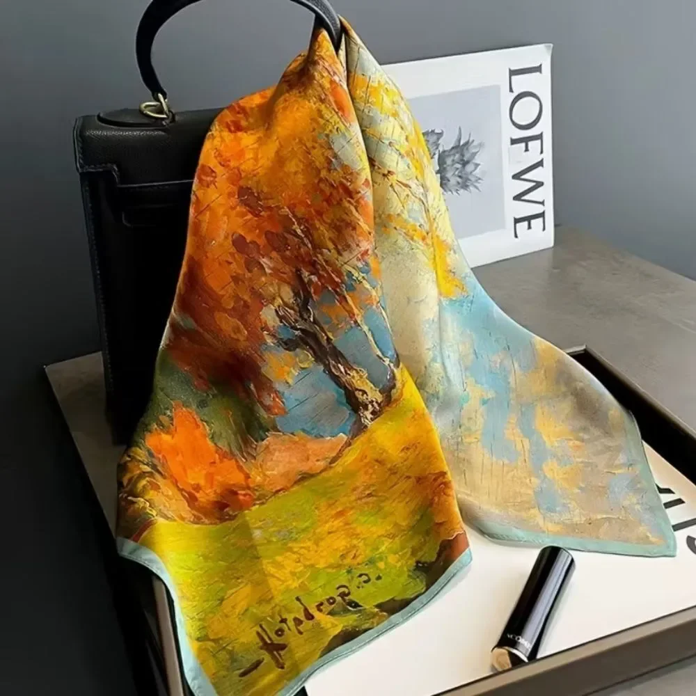 Burch tree forest scarf Elegant Multicolor Silky polyester Scarf